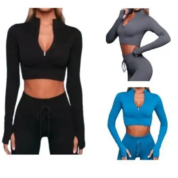 Long Sleeve Seamless Yoga Set - Picture 1 of 16